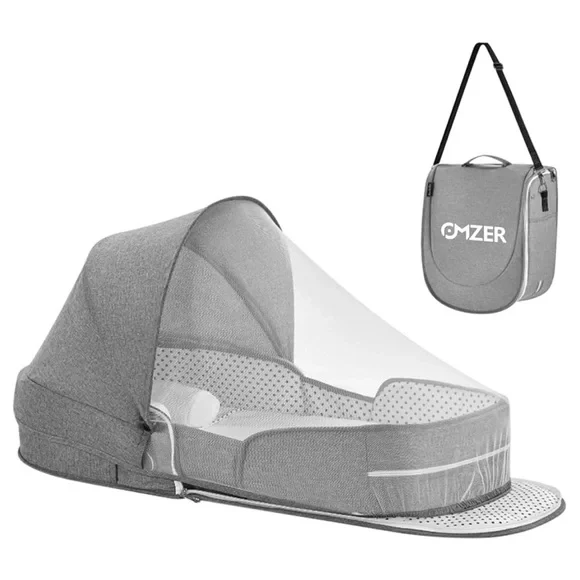 Omzer Gray Baby Travel Bassinet - Picture 1 of 11